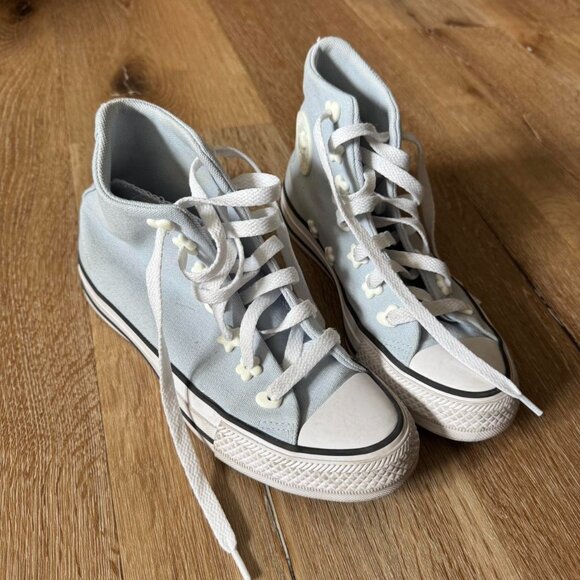 Converse High Top Chuck Taylor All Star Stars Color: Baby Blue Size Women’s 5 - Picture 1 of 7